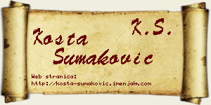Kosta Šumaković vizit kartica